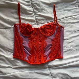 Urban Outfitters Red and Purple Lace Corset